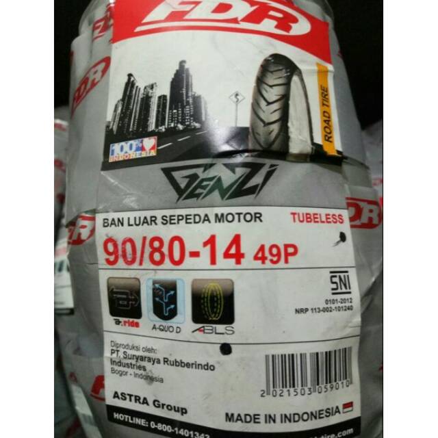 Ban Luar FDR Genzi 90/80-14 Tubeless
