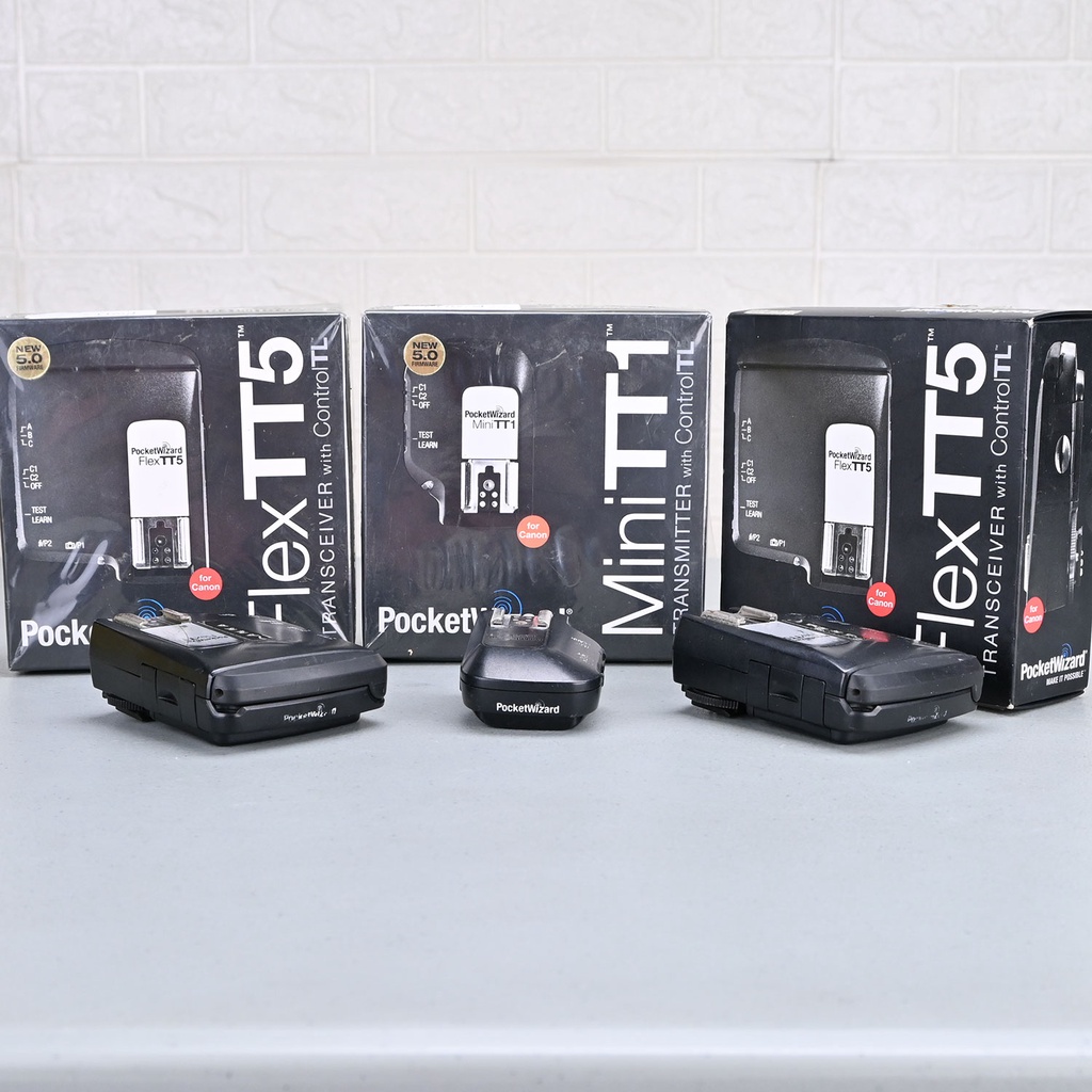 Pocket Wizard Set Lengkap 1 Triger 2 Receiver For Canon Flex TT5 Bekas