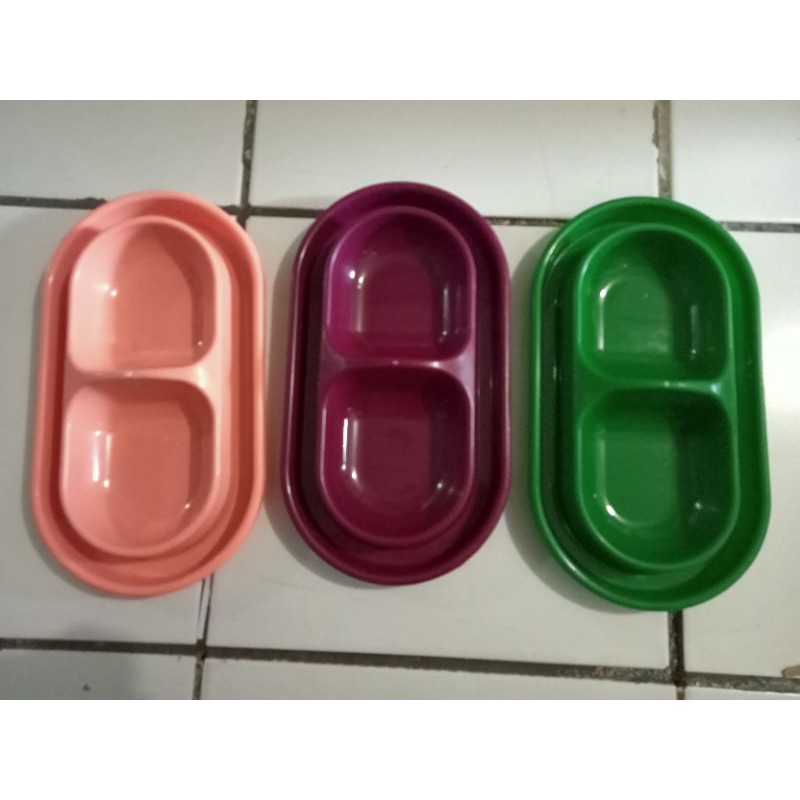 tempat makan double bulat untuk kucing makan