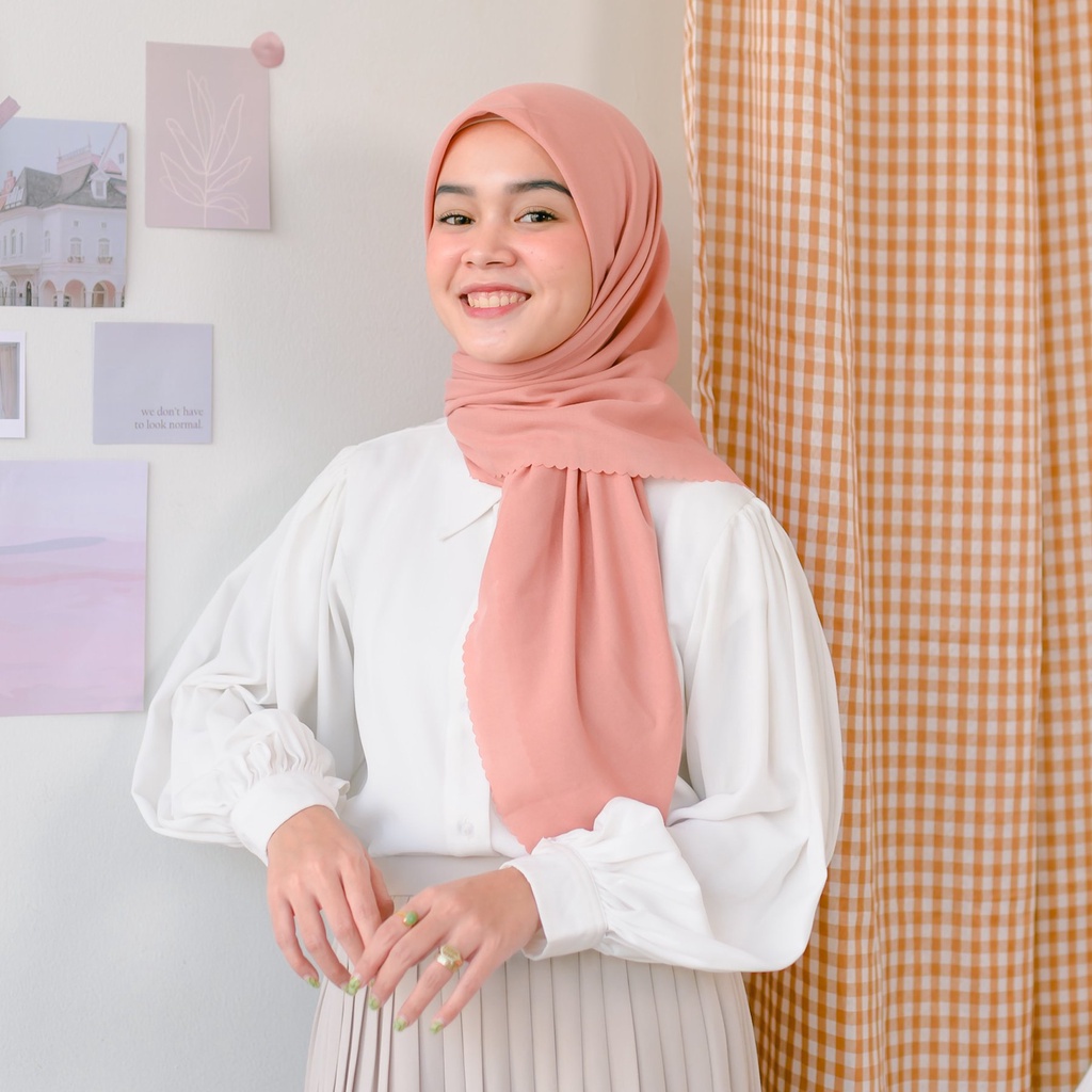 Jilbab Segiempat Voal Paris Premium Lasercut