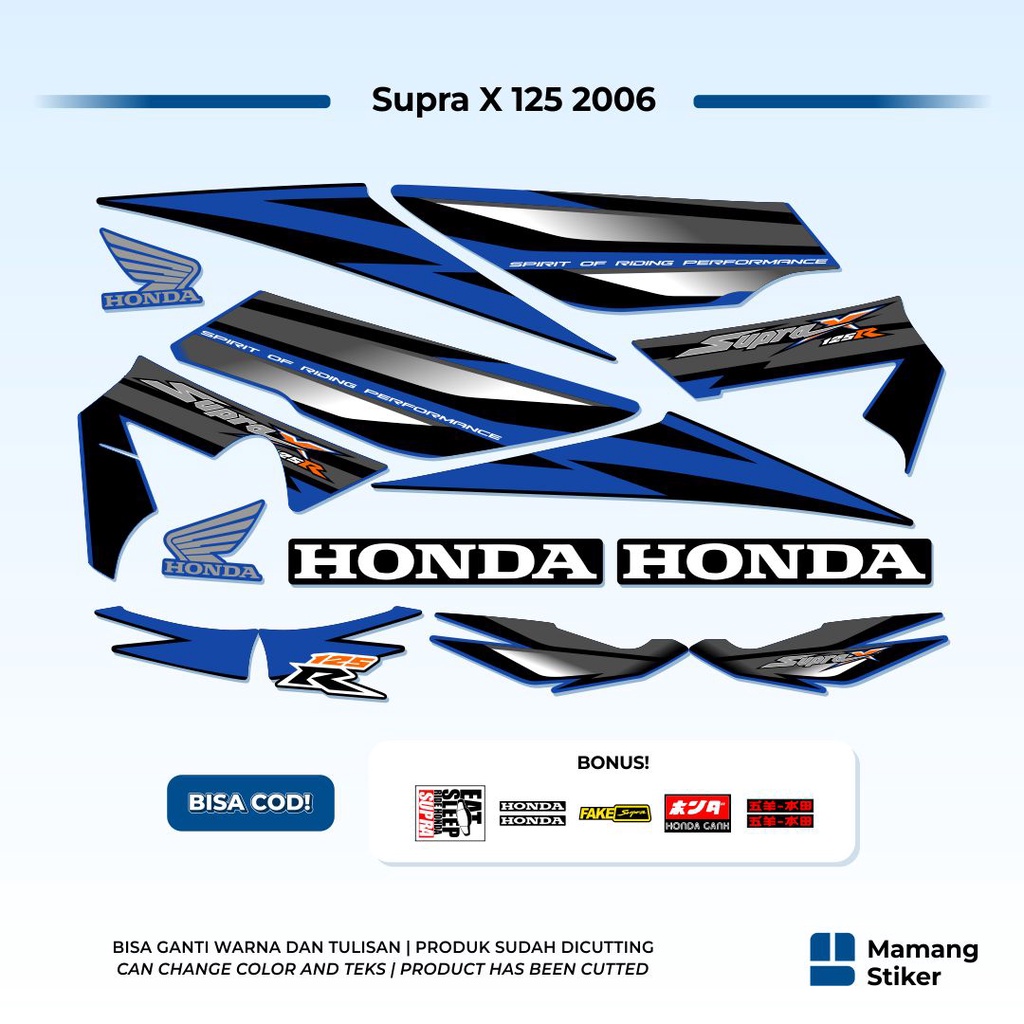 Striping Motor Honda Supra X 125 Tahun 2006 Variasi (3) Original Ori Custom Keren Simpel Racing 125D