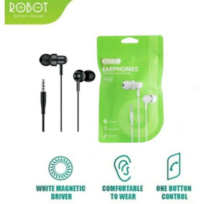 Headset Robot RE20 Earphone Original