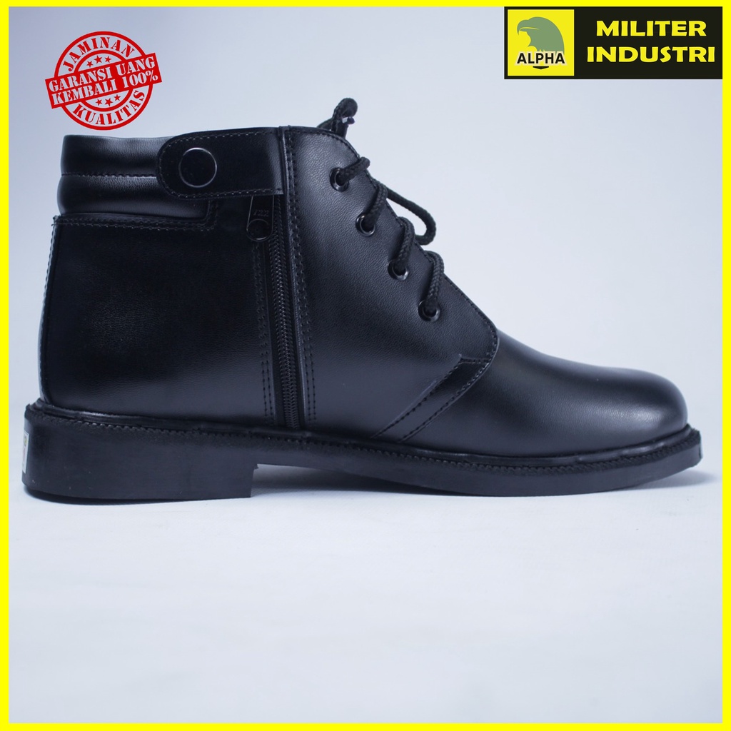 Sepatu Pdh Kulit Sintetis Asli Hitam Doff Sepatu Pantofel Pria Dinas Tni Polri Satpam Security - Ky 03