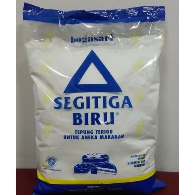 

Tepung Terigu Bogasari Segitiga Biru 1Kg Protein Sedang