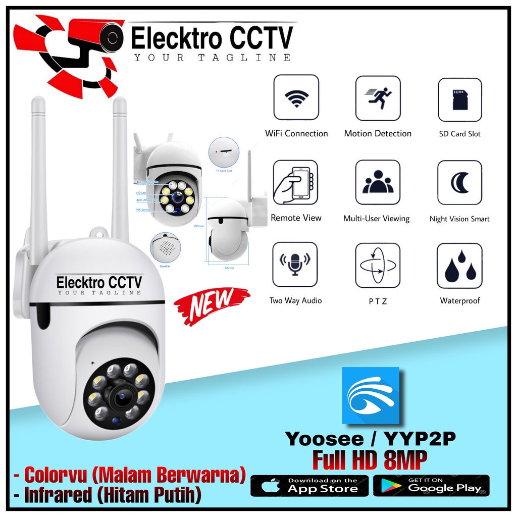 IP CAMERA CCTV YOOSEE OUTDOOR WIRELESS 8MP 1080P HD PTZ SPEED DOME COLORVU