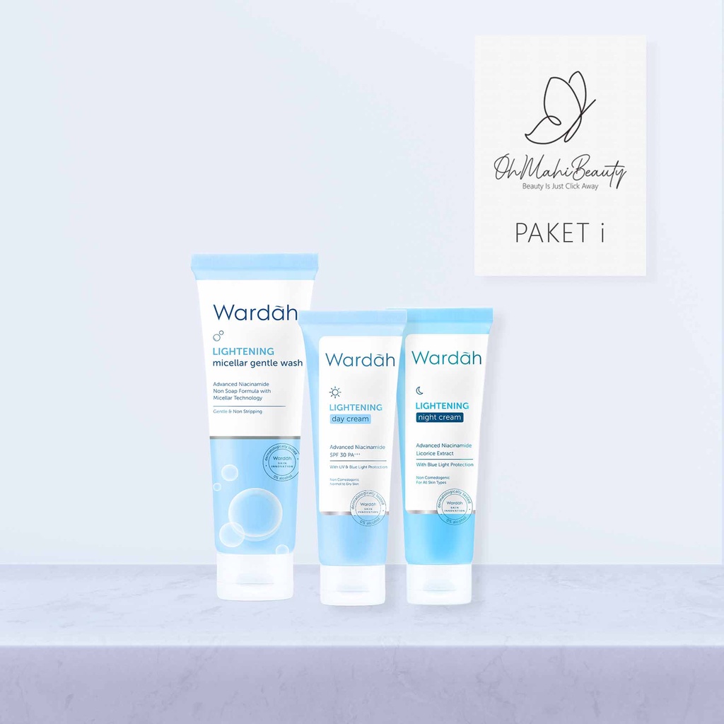 Wardah Paket Lightening Series - Paket Hemat (6pcs) (5pcs) (3pcs) - Skincare Wardah - Paket Wardah Lightening Series-Paket I Normal Skin