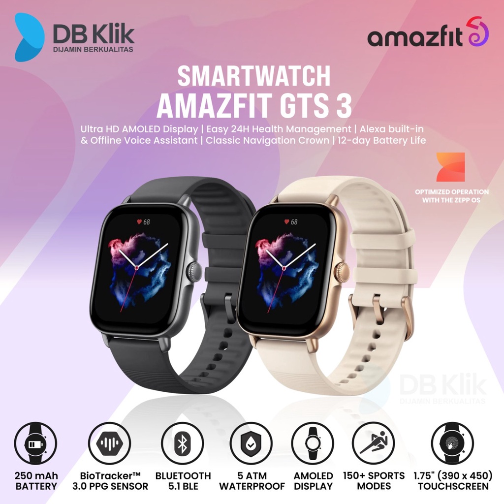 Smartwatch AMAZFIT GTS 3 Fashion Sport 1.75&quot; - Amazfit GTS 3