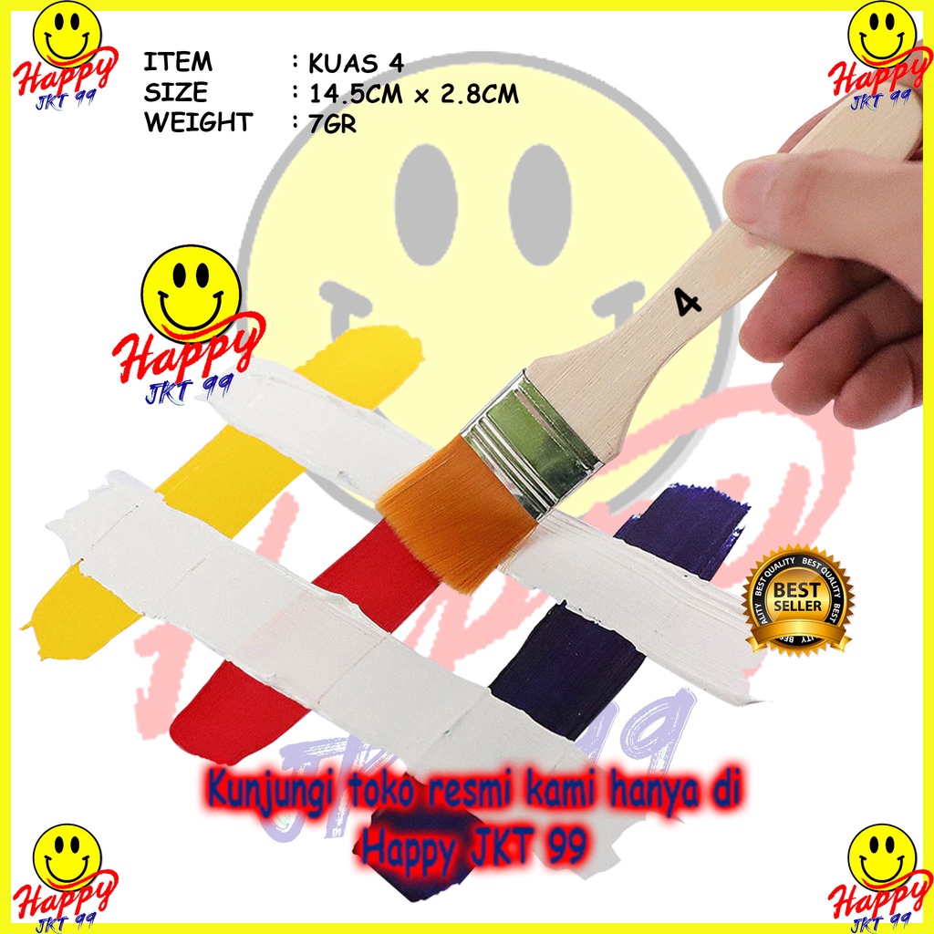 [ HAPPY JKT 99 ] KUAS CAT TEMBOK KUAS ETERNA KAYU PAINT BRUSH KUAS KAYU FLUX KUAS PVC TEKNISI