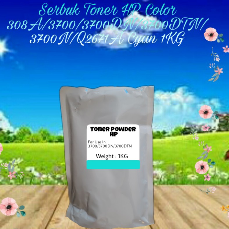 Serbuk Toner Refill Bubuk Powder HP 308A 3700 3700DN 3700DTN 3700N Series Q2671A Cyan 1kg
