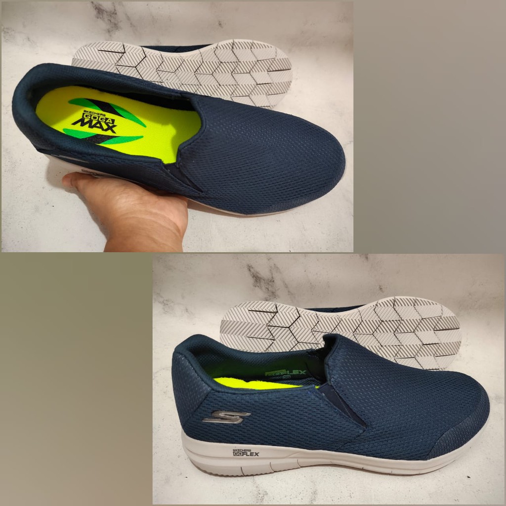 Skechers Pria Slip On Go Flex 2 Completion I Sepatu Pria Slip On Casual Sneakers Hitam Polos