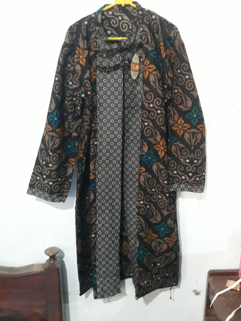 Longcardi Aluna Bunga Zigzag Lawasan Outer Batik Kantoran Wanita Formal Kondangan Katun Halus