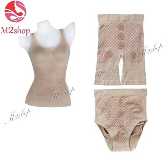 Monalisa Slimming suit dengan infra red Korset Korea READY STOK HITAM & CREAM original produk