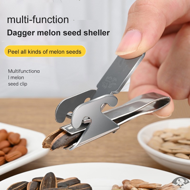 Stainless Steel Size Double Clip Melon Seed Shelling Machine Pine Nut Opening Artifact Clip Sunflower Seed Peeler Kitchen Tool