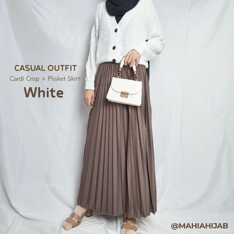 Crop Cardi Set Cardigan + Rok Plisket by mahiahijab murah OOTD , paket hemat , KOREAN STYLE,  Outfit Rajut, SETELAN LENGKAP , Part 2