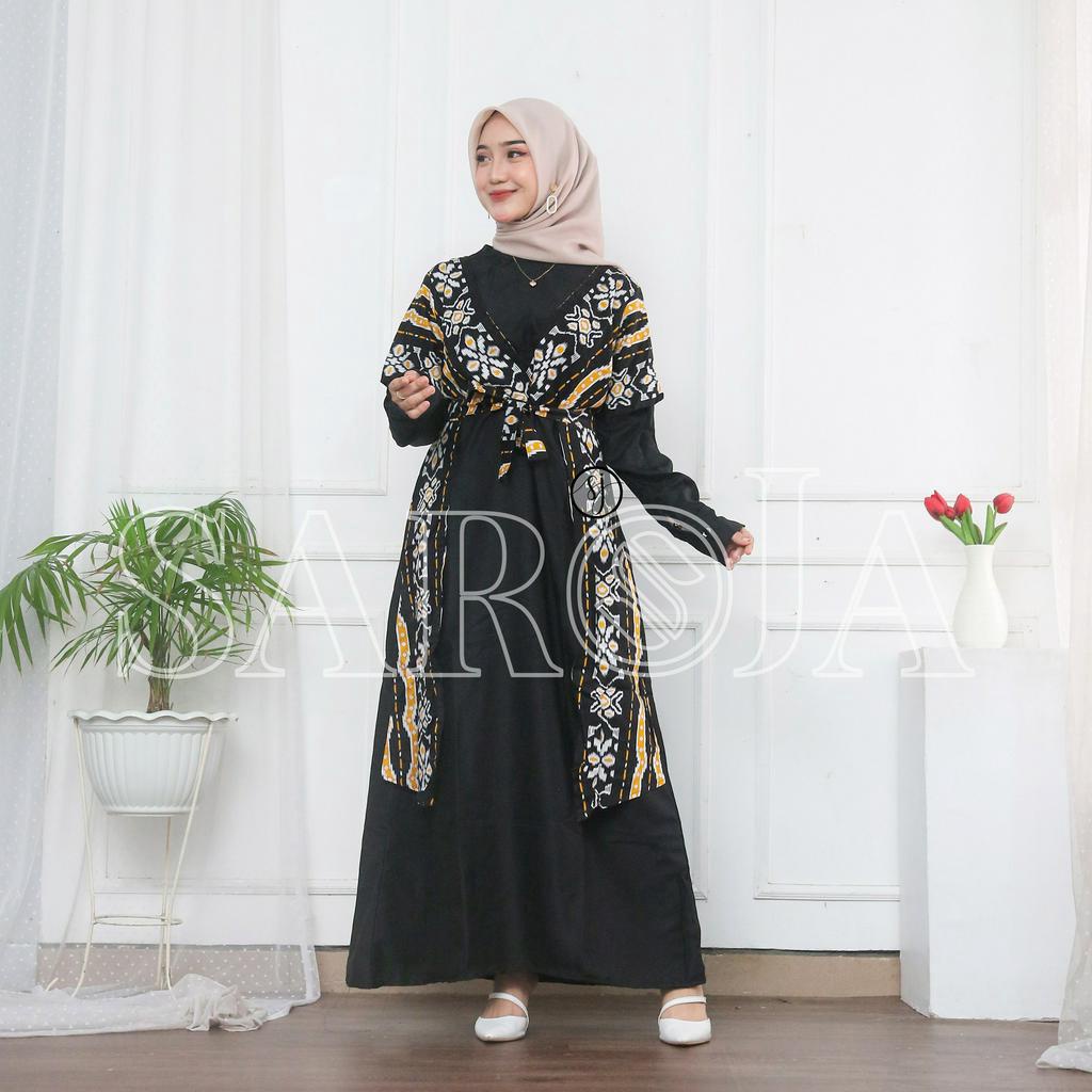 SAROJA | Couple Batik Keluarga Songket Dua Kuning | Baju Couple Pasangan | Baju Couple Keluarga Ayah Ibu Anak | Sarimbit Batik Keluarga 2025