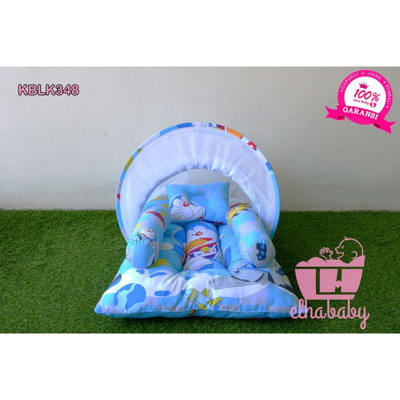 kasur bayi lipat kelambu karakter|tempat tidur bayi motif lucu|kasur bayi kelambu set