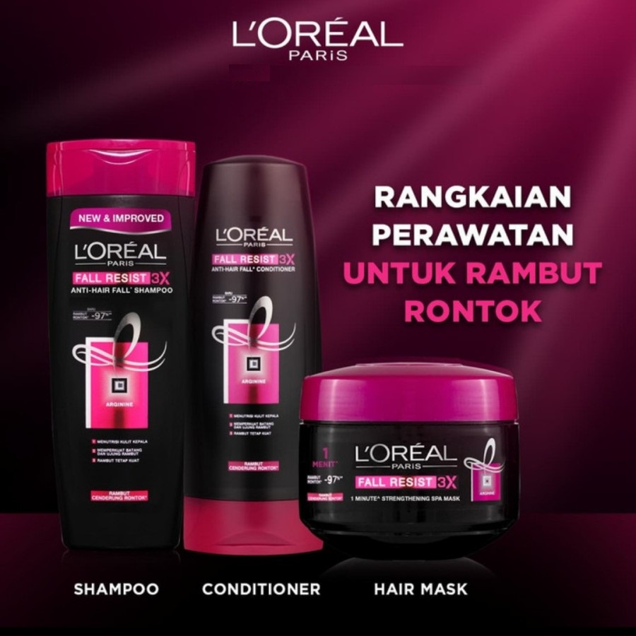 L'Oreal Paris Fall Resist 3x Conditioner Hair Care 155ml - LOREAL Conditioner (Perawatan Untuk Rambut Mudah Rontok)