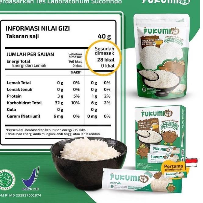 

Terlaris Fukumi beras porang box sachet shirataki beras diet instant rice low calories ✔