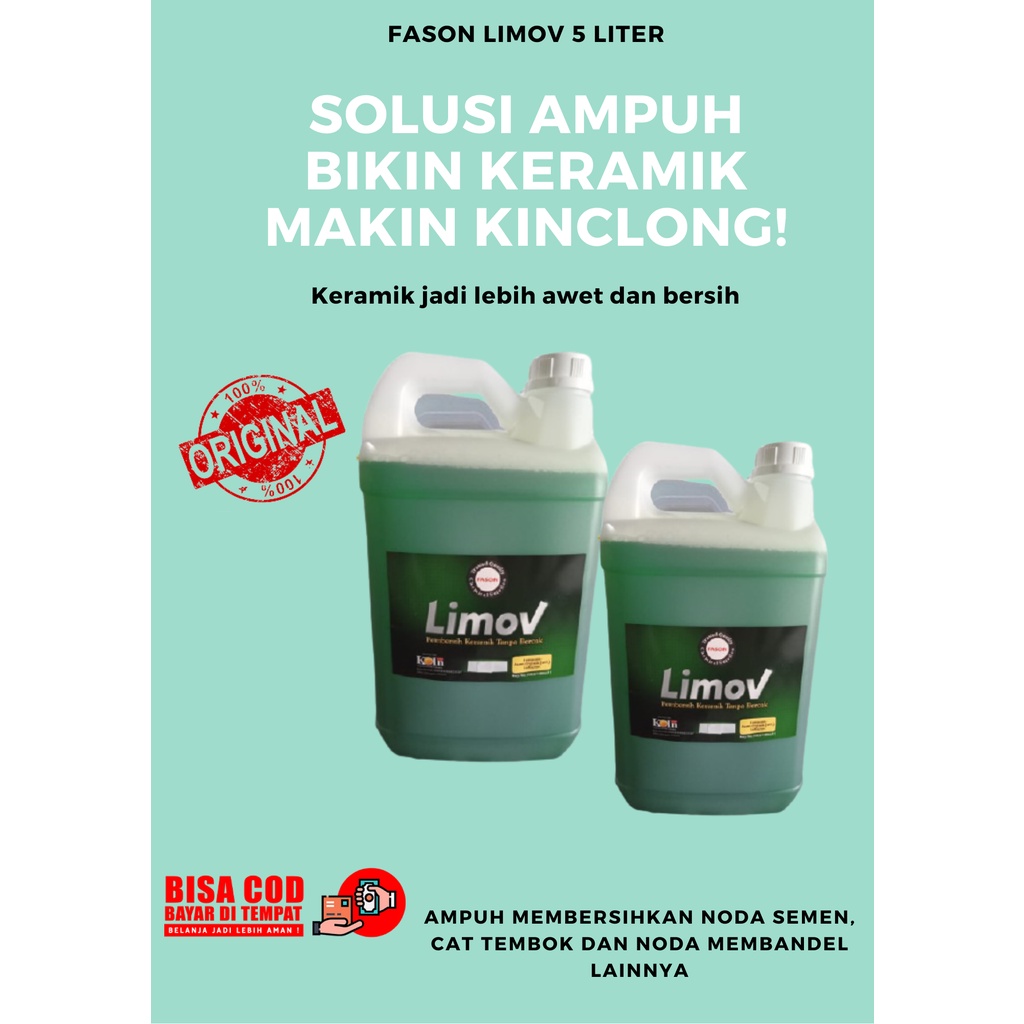 Fason Limov Pembersih Keramik Glossy Doff / Pembersih Lantai Fason Limov Paket 5 liter