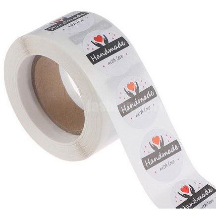 Paper Tags - 1&quot; White Round Black Letter Sticker (10 Pcs)