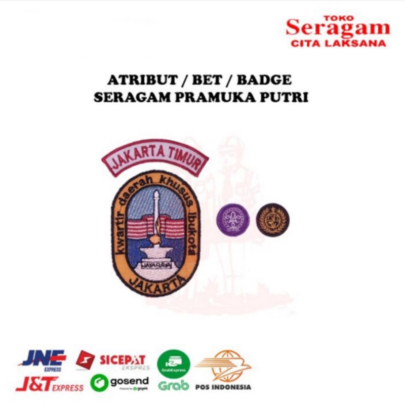 Atribut / Bet / Badge / Tanda Pengenal Bordir Seragam Pramuka