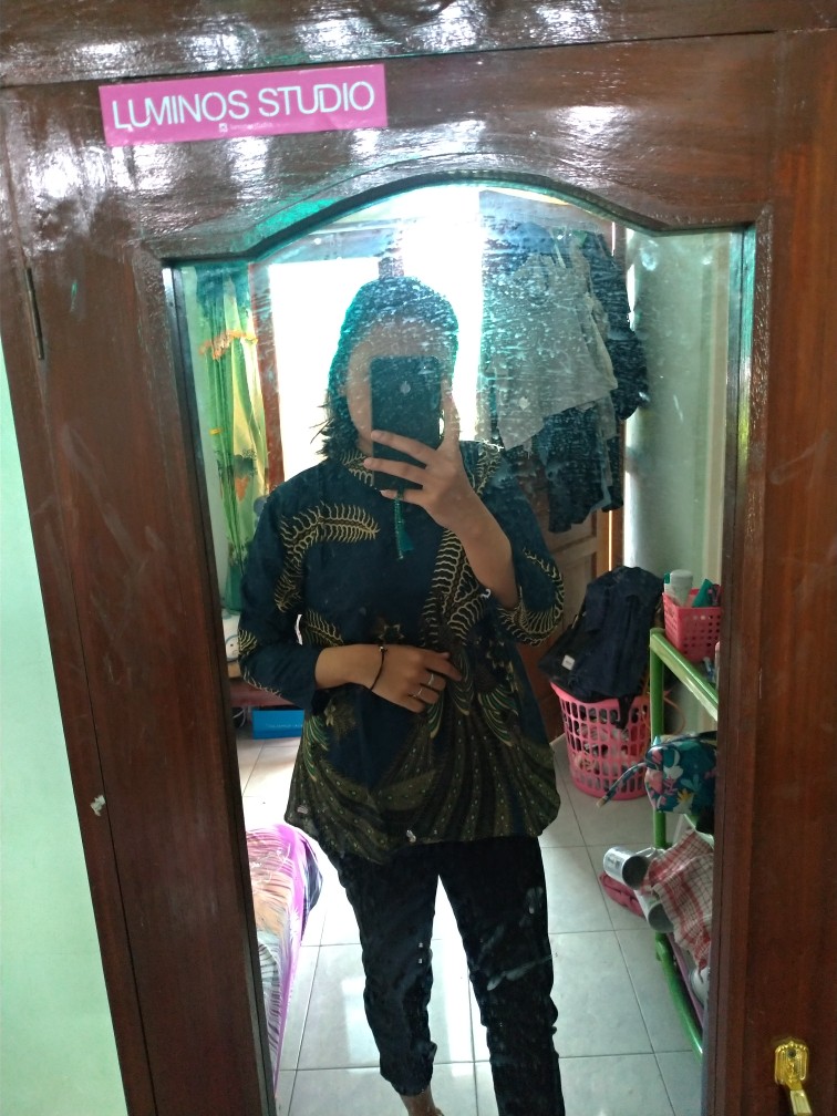 Tey-17 Batik Wanita Asj Sa Hrb026 Kenongo Kemeja Tosca Pendek