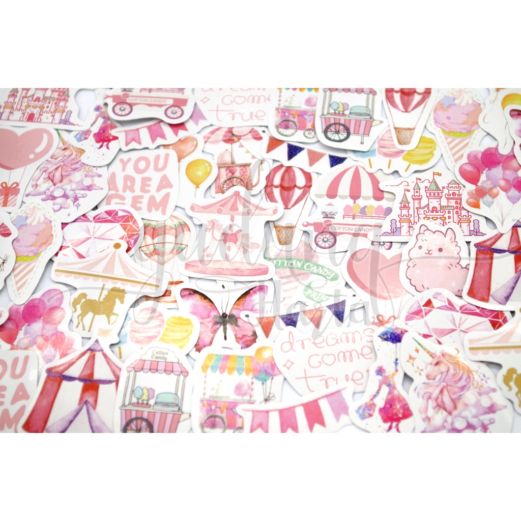 Stiker Pink Dreamland Sticker Motif Area Permainan DIY GH 303756