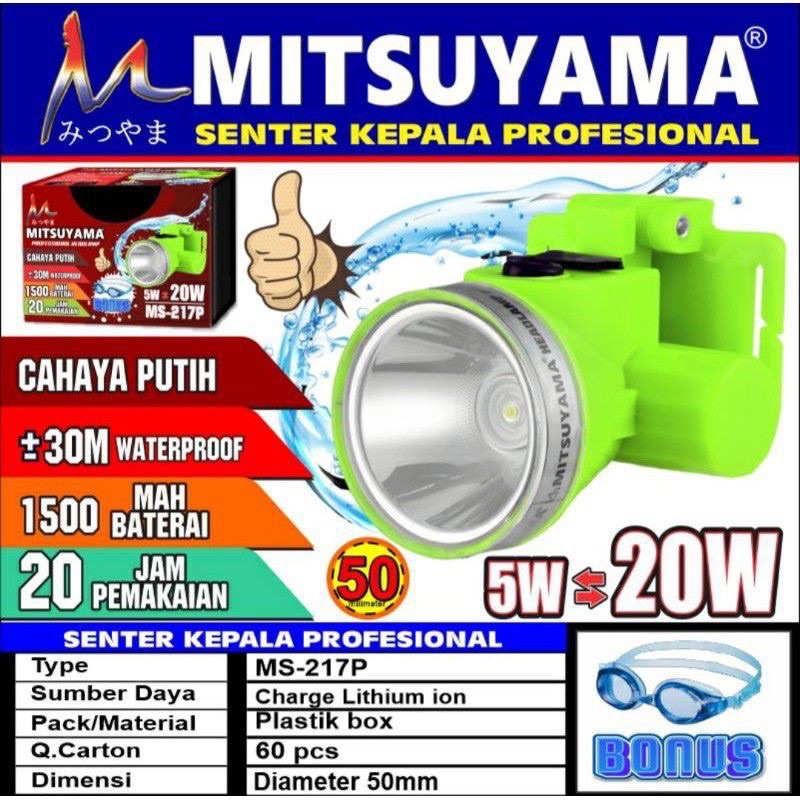 Senter Kepala Mitsuyama MS-217P 20W - Senter kepala profesional MS 217 P