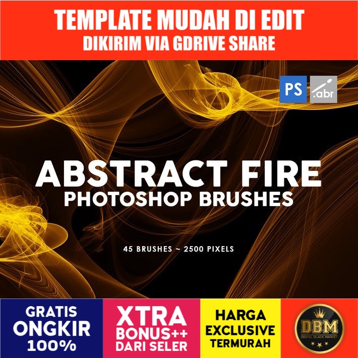 45 Abstract Fire - Photoshop Stamp Brushes