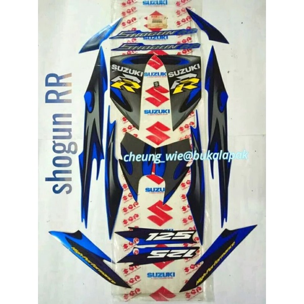 68000B16H30NXSH lis body/ stiker / striping suzuki shogun FL 125 RR new Biru Tua Marine Blue asli or