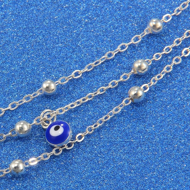 2 Colors Turkish Beads Blue Evil Eyes Tassel Anklets for Women  Pendant Anklet Bracelet Foot Jewelry