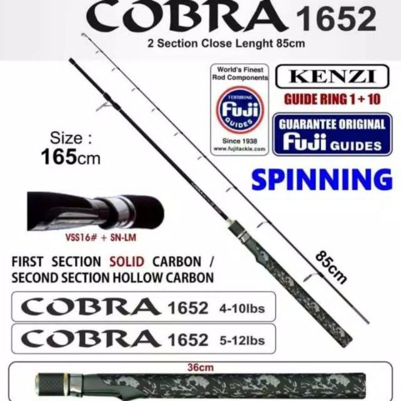 Kenzi - Joran Kenzi COBRA 165cm Ring guide Fuji