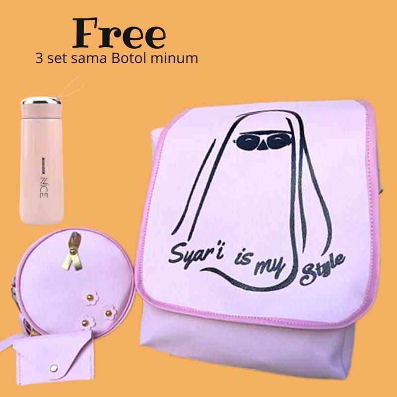 (COD)Ransel_BEAUTIFUL HIJAB 3in1 Fashion Model Baru GTB