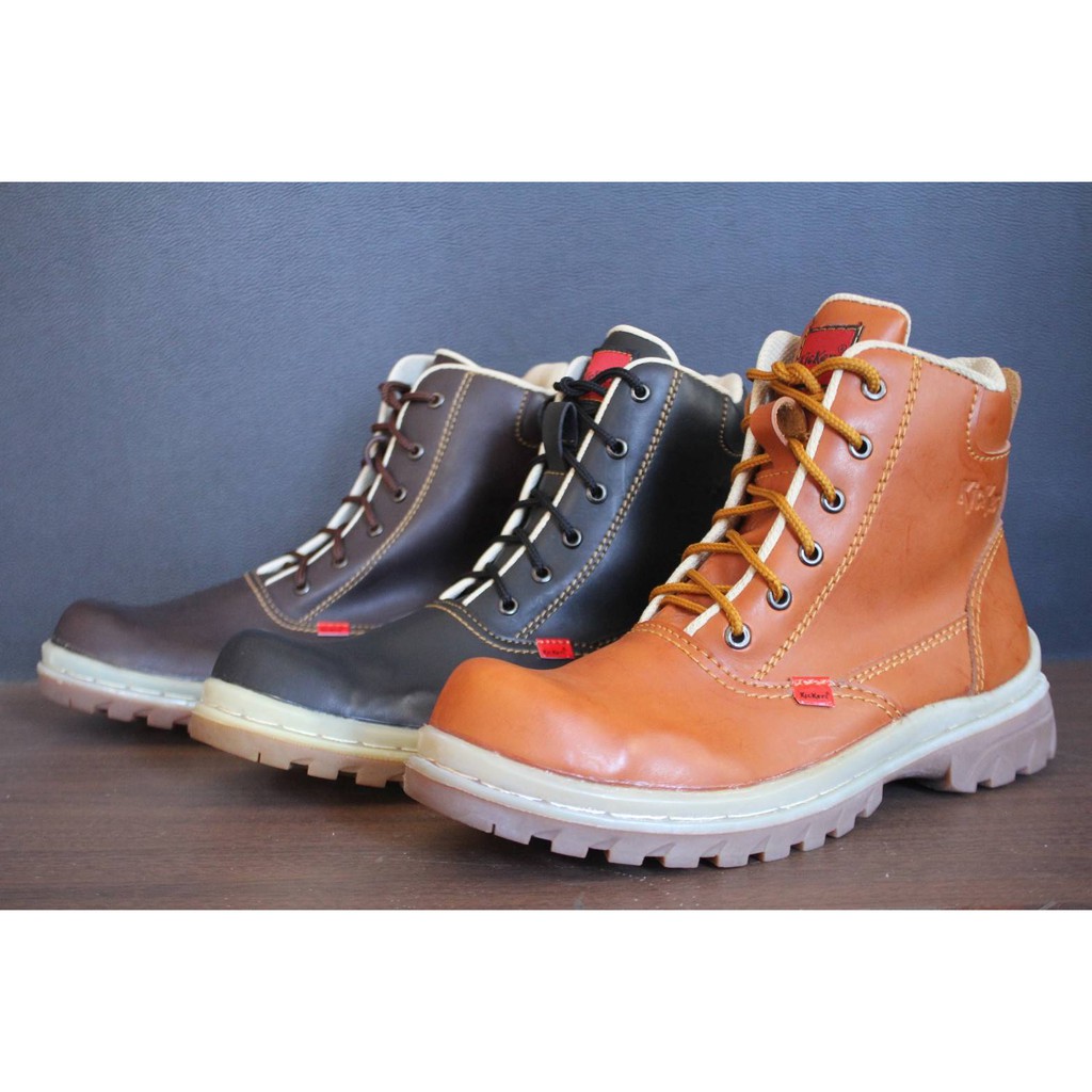 KICKERS ZIPPER TALI / SEPATU BOOTS SAFETY KULIT PRIA / MURAH KEREN BERKUALITAS TINGGI