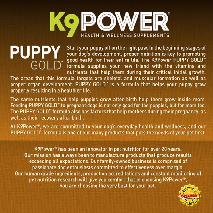 K9 Power Dog Supplement - Puppy Gold 4 LB (Made In USA)