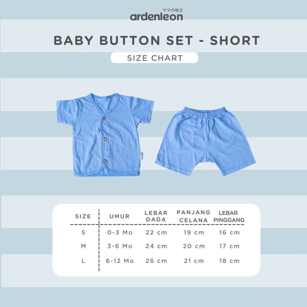 Ardenleon - Baby button SHORT SET (baju setelan)