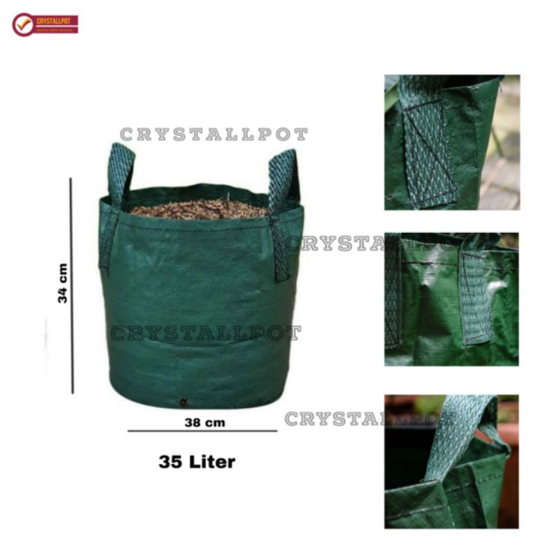 planter bag eco pack 35 liter 2 handle untuk pot tanaman - PLANTER BAG 35 LITER