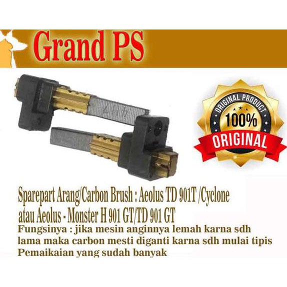 Aeolus Carbon brush Arang untuk Cyclone TD 901T atau monster td901 G