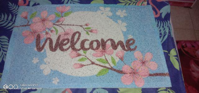 Keset Welcome Murah Motif Bunga Sakura