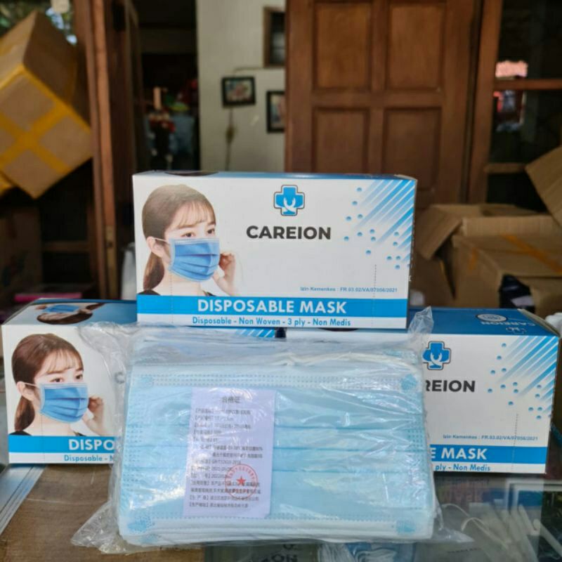 MASKER EARLOOP CAREION 3PLY 50PCS