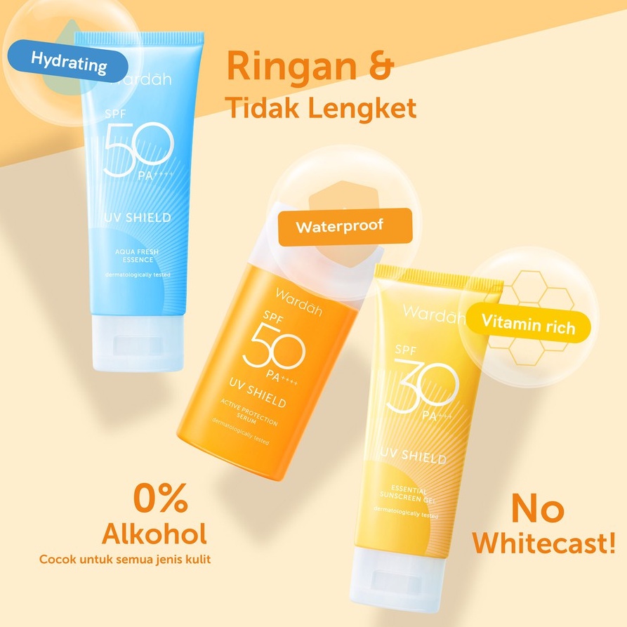 WARDAH UV SHIELD ESSENTIAL SUNSCREEN GEL SPF 30 PA+++  40ml - Sunscreen Wardah