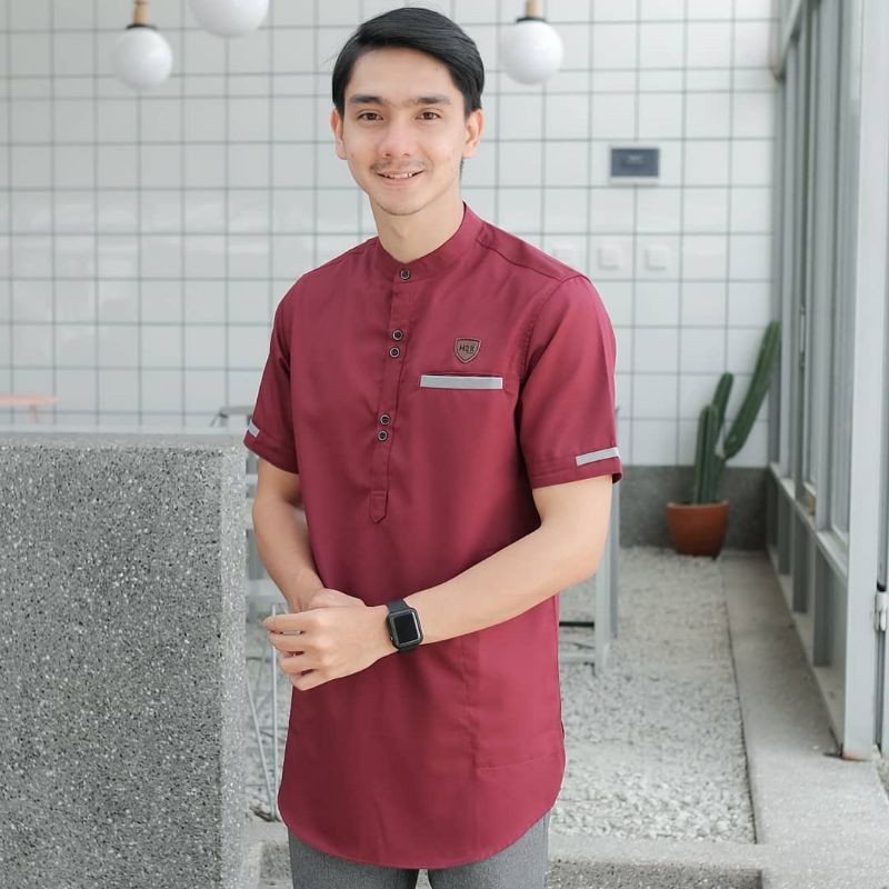 Baju Koko Kurta Dewasa Lengan Pendek Material Catton Adem Serap Keringat