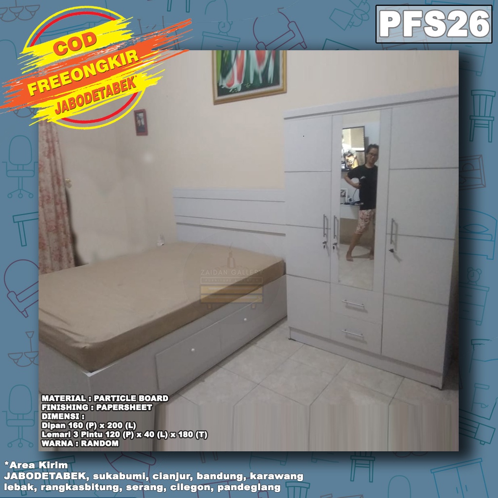 Paket Furniture Set Dipan Dengan Lemari Minimalis