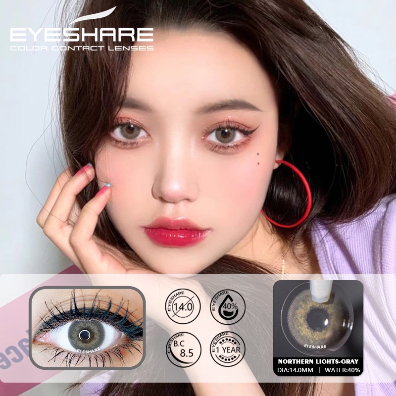 [✅COD] 1 Pasang Lensa Kontak Warna Lensa Kontak soflen soflens softlens softlense softlens grey