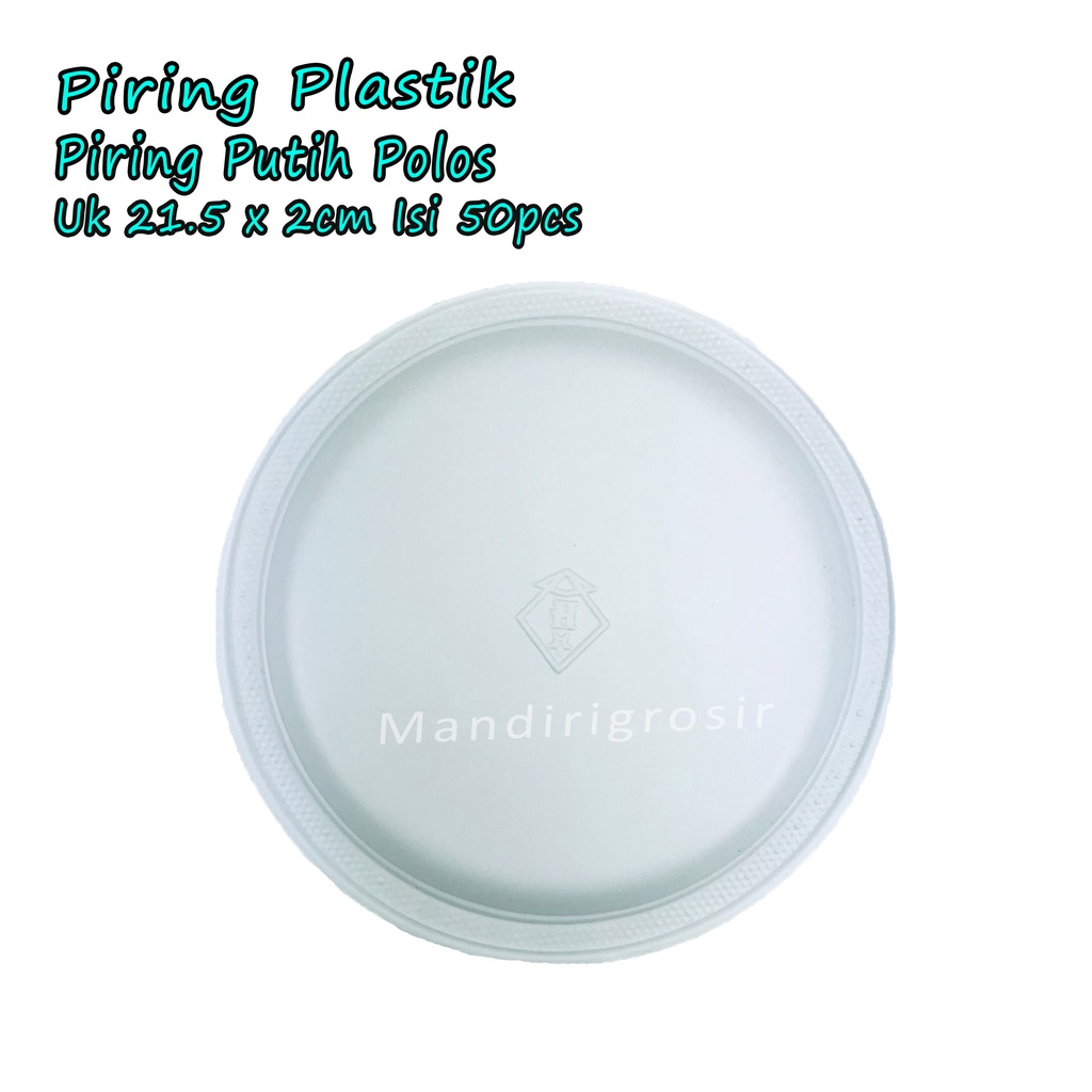 Piring Plastik * Piring Putih Polos * Piring Multifungsi * Isi 50 pcs