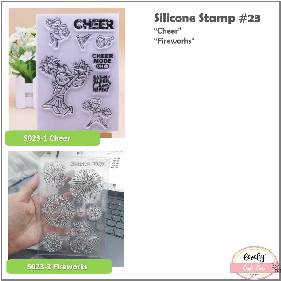 

LovelyCraftStore | S 23 Transparent Silicone rubber Clear Stamp ~ Stempel Silikon Transparan Fireworks, Cheer, Party untuk journal, cards, art craft, scrapbook