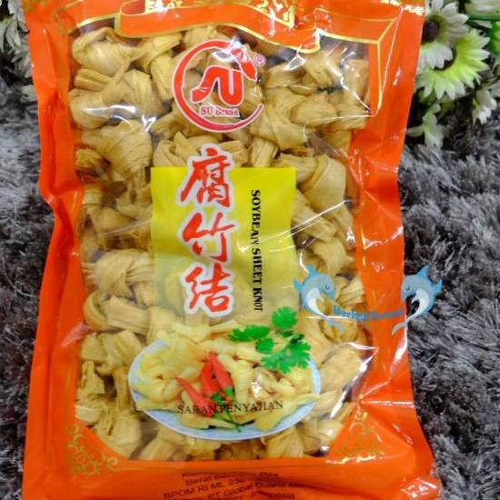 

Kekinian Kembang Tahu Pita 300gr SU Brand / Soybean Sheet Knot