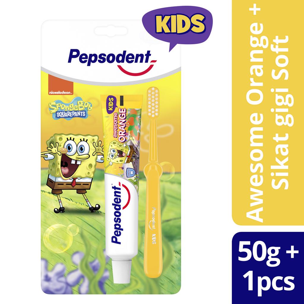 Pepsodent Kids Pasta Gigi & Sikat Gigi Anak Spongebob 50 gr