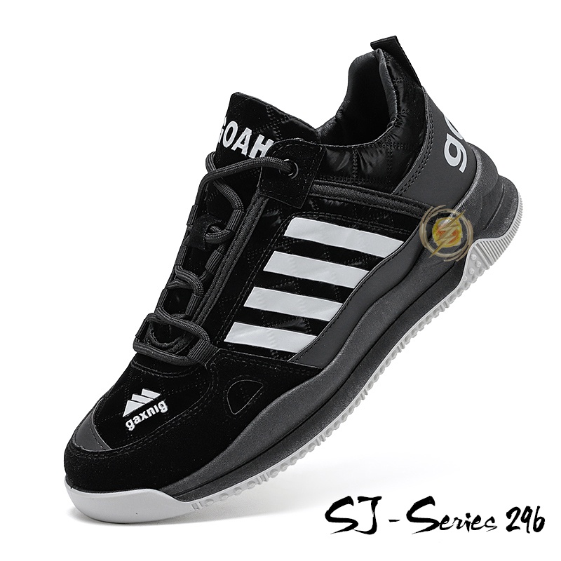 [JWALK] Sepatu Sneakers Kasual Pria Keren dan Trendy Kualitas Import Premium -296 HITAM