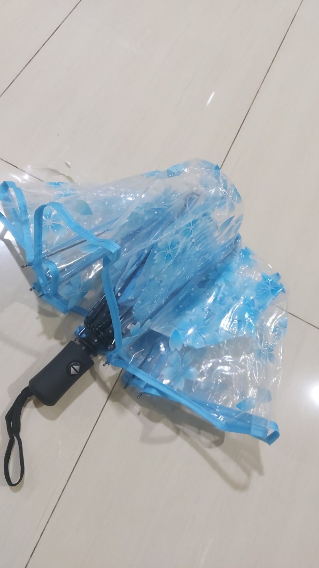 [logu] Payung Transparan Lipat, Payung Auto Lipat Transparan Brown Cony Paris